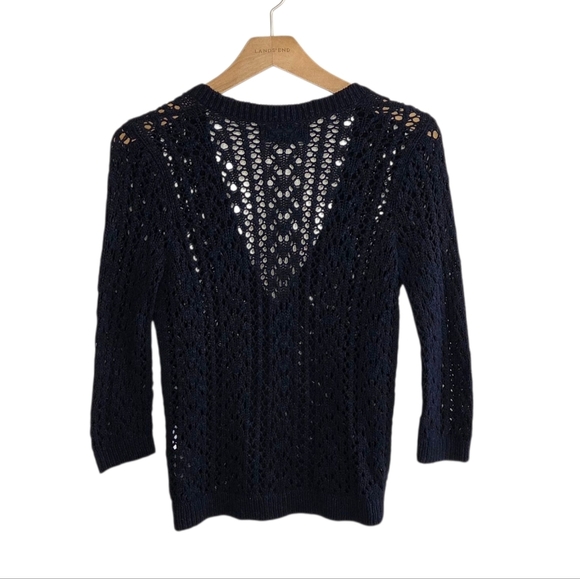 Abercrombie Kids | Navy Blue Open Knit Button Cardigan Sweater Girls Size XL - Picture 5 of 5